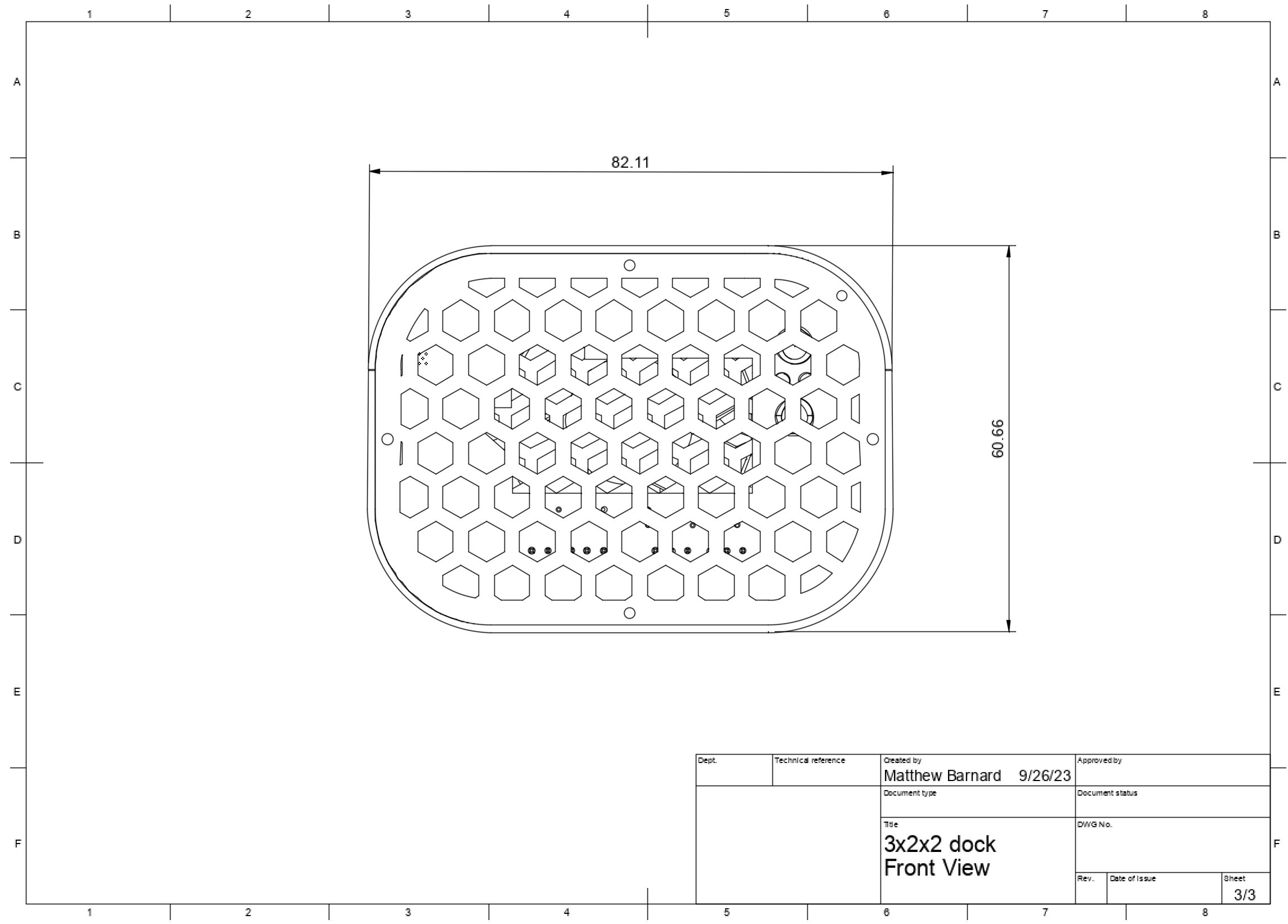 3x2x2 Battery Dock & Interface PCB