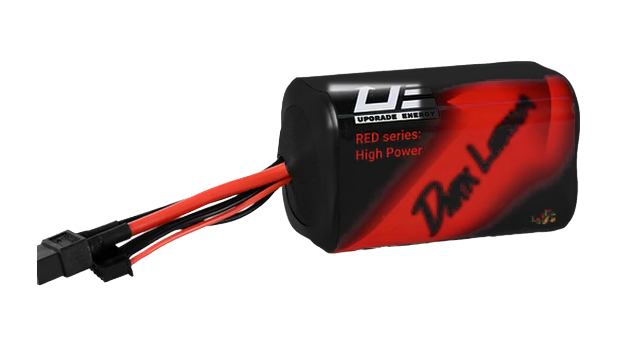 RED V3 4S1P 5Ah Molicel P50B — High Power battery, original proportions, transparent background