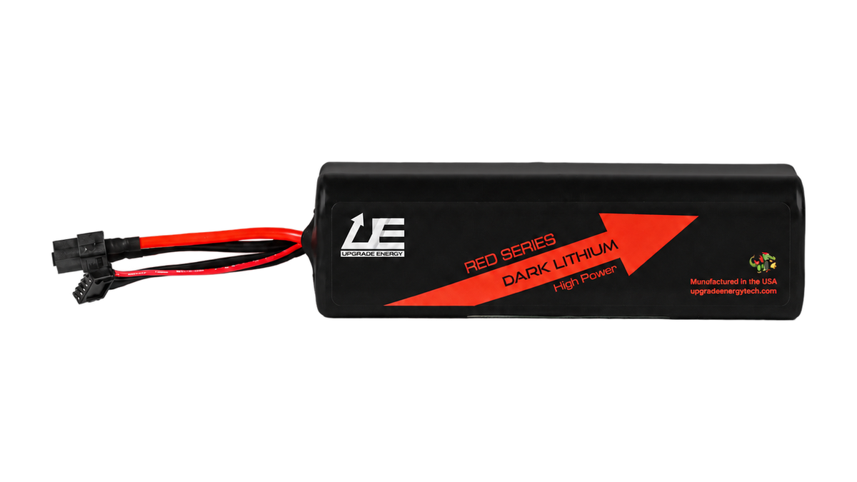 RED V3 4S2P 10Ah Molicel P50B — High Power battery, black JST-XH balance connector, leads facing left