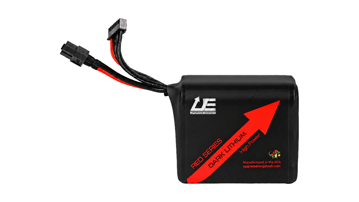 RED V3 6S1P 5Ah Molicel P50B — High Power battery, black JST-XH balance connector, leads facing left