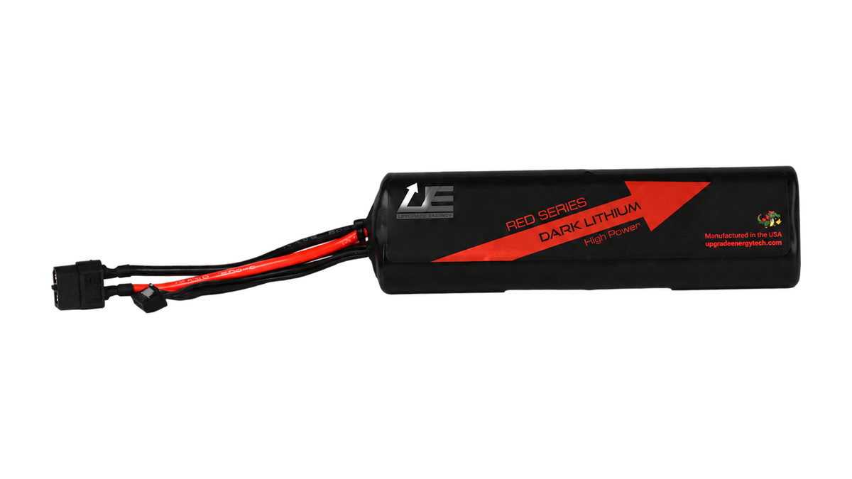 RED V3 6S1P 5Ah Molicel P50B Long — High Power battery, black JST-XH balance connector, leads facing left