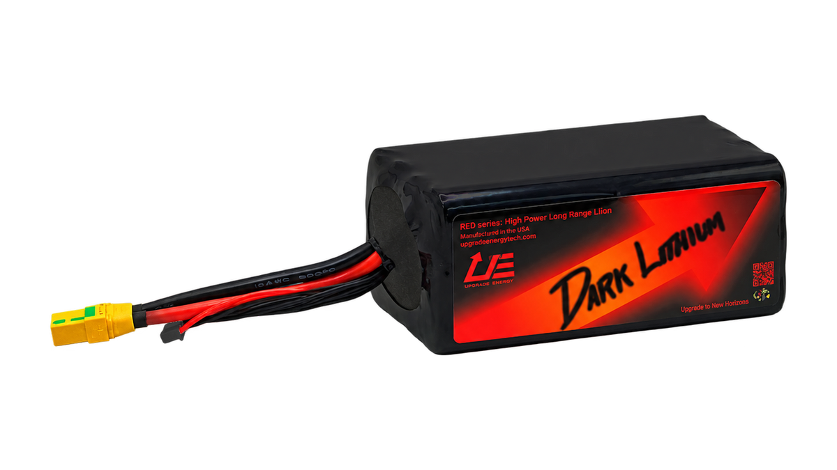 RED V3 6S4P 20Ah Molicel P50B — High Power battery, black JST-XH balance connector, leads facing left