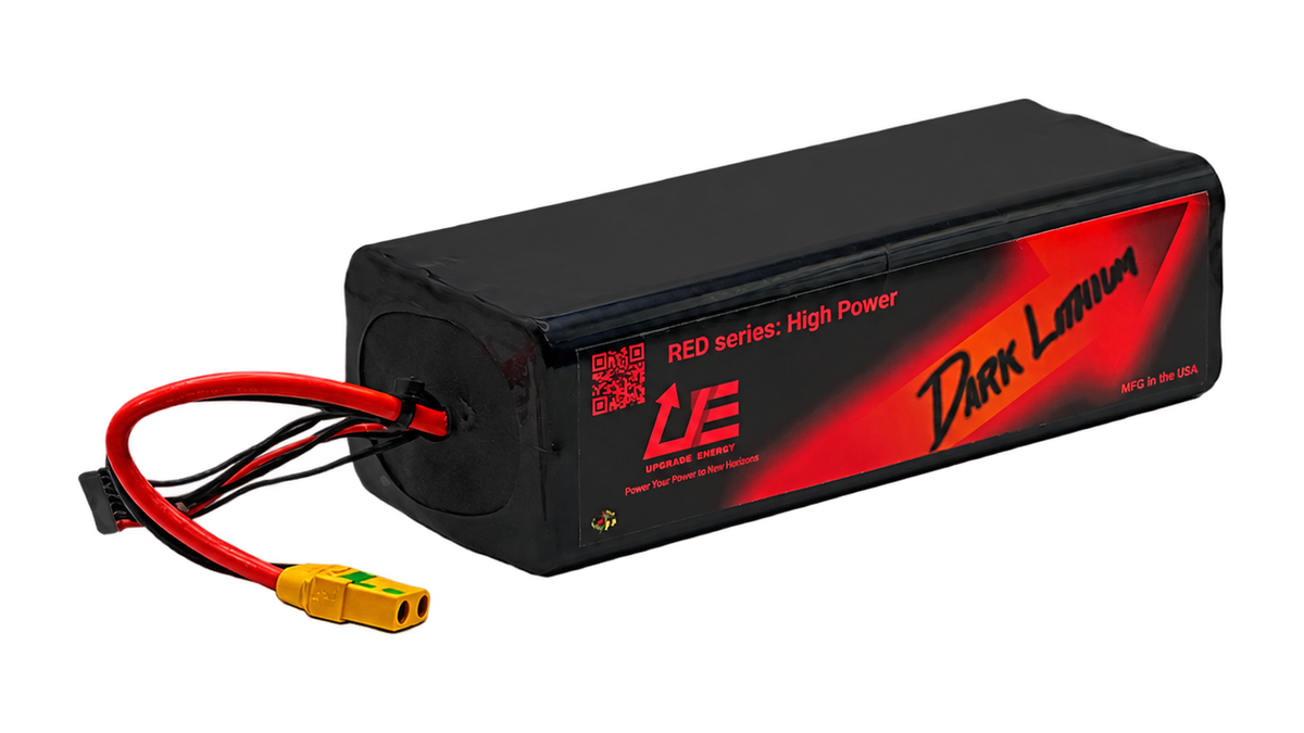 RED V3 6S6P 30Ah Molicel P50B — High Power battery, black JST-XH balance connector, leads facing left