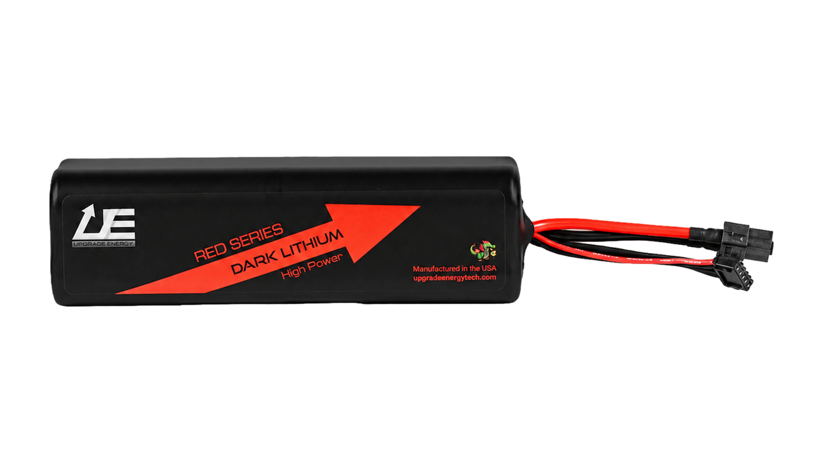 RED V4 4S2P 10Ah — High Power battery, black JST-XH balance connector, leads facing right